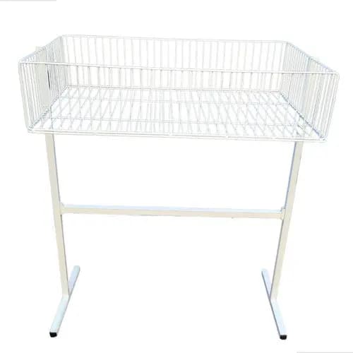 Banca De Ofertas Loja Cesto Expositor Aramado Branco.