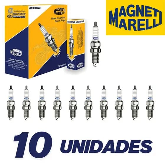 Kit 10 Vela Ignição Magneti Marelli (Cofap) Moto Titan Fan 150 160 Bros 150 160 XRE 190