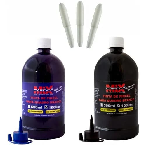 Tinta De Pincel Quadro Branco 1l Azul E 1l Preto + Brinde