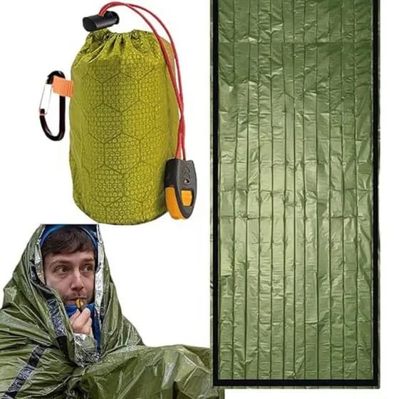Saco Dormir Emergência Sobrevivência Resgate Camping Verde