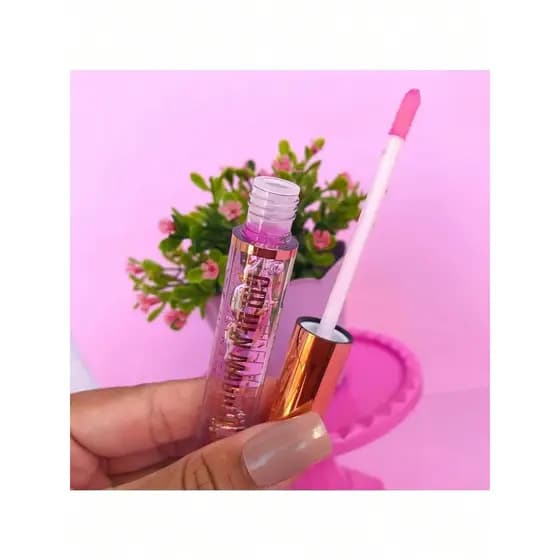 Gloss Labial Mágico Golden Magic Bella Femme - Brilho Dourado Gloss Mágico Labial Cor Rosa Gloss Labial Golden Magic