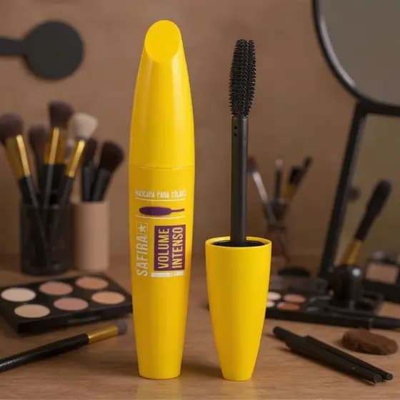 Rímel Colossal Mascara de Cílios Super Volume Safira Efeito Boneca Longa Duração Olhar Intenso