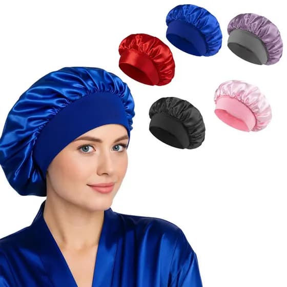 Touca de Cetim Antifrizz Ajustável Proteção Capilar para Dormir 1 3 ou 6 Unidades