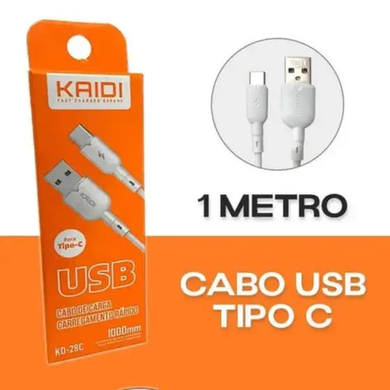 Cabo Carregador Usb tipo C Kaidi KD-318A carregamento rapido para iPhone