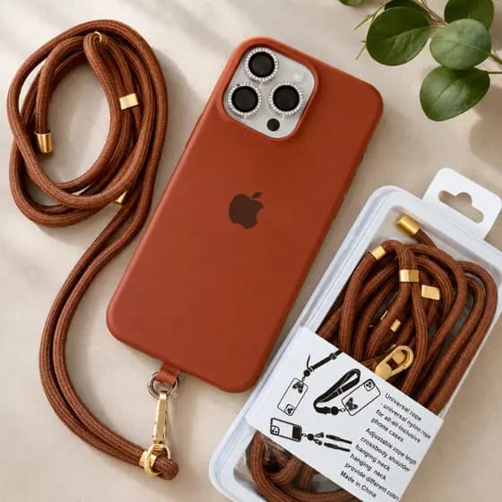Kit Cordão 2 em 1 para celular com cordão de pescoço e cordão de mão para celular universal