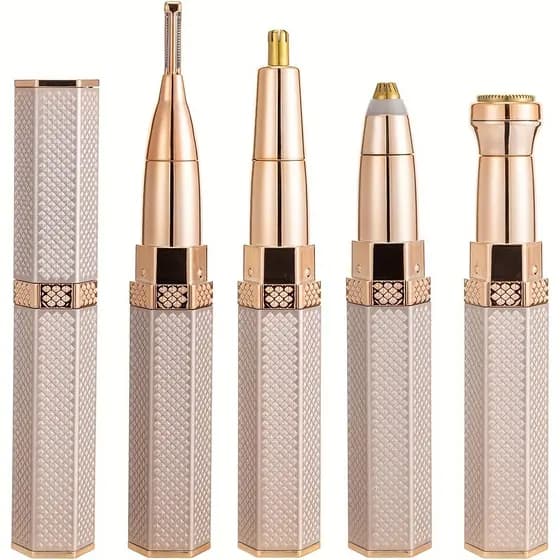 Barbeador Elétrico Facial 4 Em 1 Para Mulheres , Depilador De Corpo Inteiro , Recarregável , Indolor , Sobrancelha , Nar