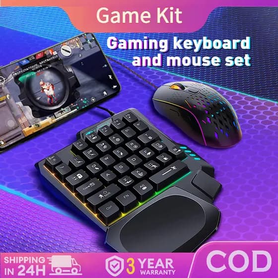Conversor De Controlador Móvel M1 Pro Mouse Luminoso E Teclado Para Jogos De PC Telefones Android