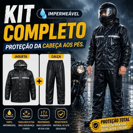 Capa De Chuva Com Capuz Moto Motoqueiro Ciclista