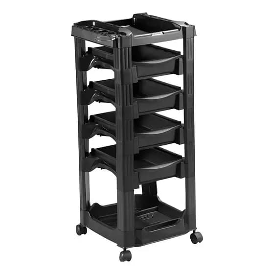 Carrinho Auxiliar Cabelereiro Dompel Vegas Preto Ref.460