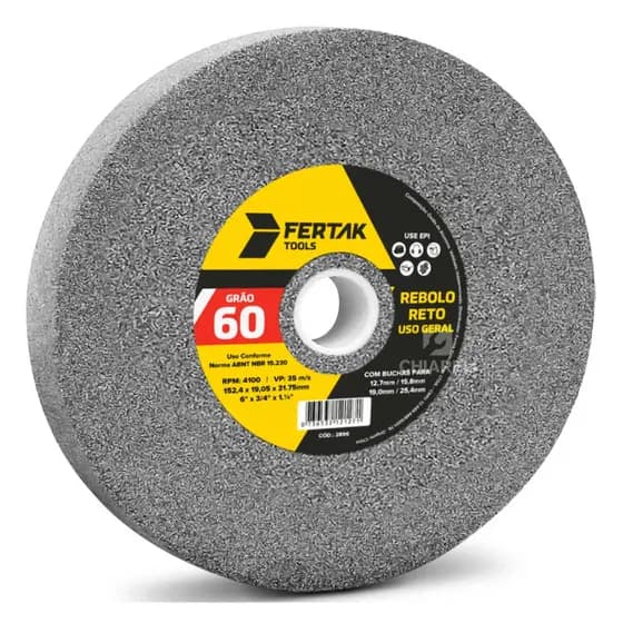 Rebolo Reto 6 Polegadas Grão 60/46 Afiação Pedra De Esmeril
