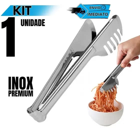 Pegador de Massa Inox para Cozinha Salada Macarrão Multiuso Resistente