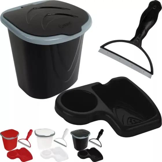 Kit Lixeira Pia 5 Litros + Porta Detergente Sabão + Rodinho de Pia Kit Cozinha 3 Peças Multiuso