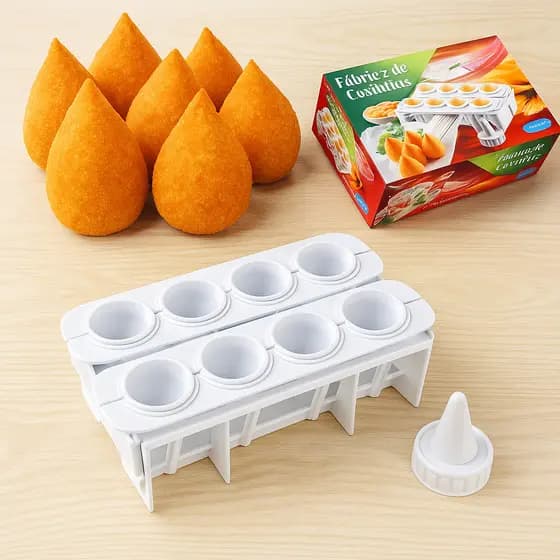 Forma Fábrica Coxinhas Grandes Modelador Cozinha Bar Padaria 8 Coxinhas