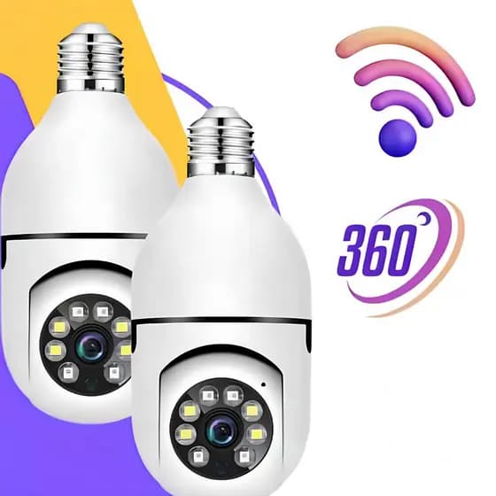 KIT 2 ou UND Câmeras de Segurança gira 360 a Prova D'água Infravermelho Lâmpada Sem Fio CCTV