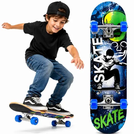 Brinquedo Skate Montado Juvenil Infantil e Adulto Estampas Sortidas Madeira Com Lixa Aplicada
