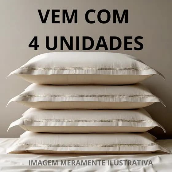 4 Fronhas Toque Aveludado 400 Fios Com 1, 2 ou 04 Unidades Ponto Palito Kit Promoção Hotel Pousada