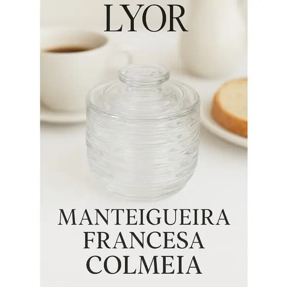 Manteigueira Francesa de Vidro Colmeia Lyor Original 150ml Luxo