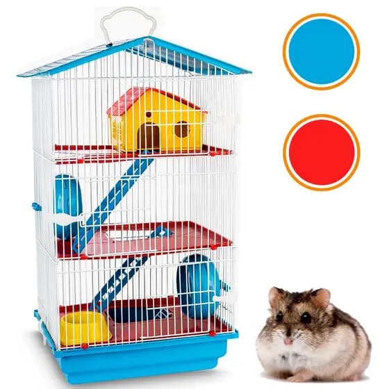 Gaiola Hamster Roedores 3 Andares Teto Plástico Grande Jel Plast
