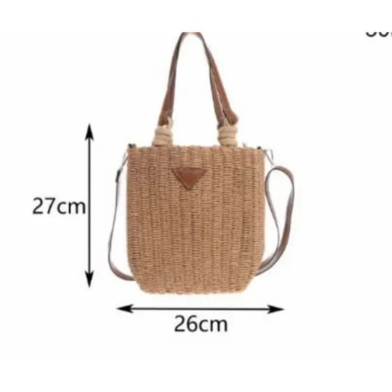 Nova bolsa de palha, alça reforçada , bolsa grande, de cor sólida, estilo retrô, bolsa casual
