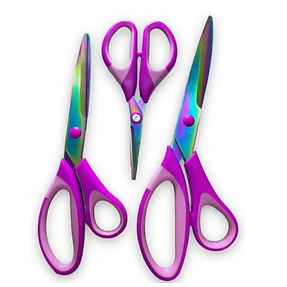 Kit Tesoura De Titânio Profissional 3 Unidades