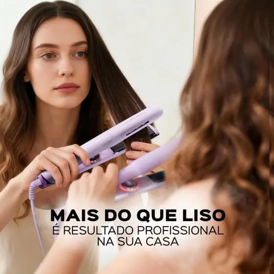 Lena Chapinha profissional 2 em 1 com painel de titânio, aquecimento rápido, cuidado capilar, segurança anti-queimaduras