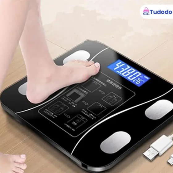 Balança Corporal Digital Profissional De Bioimpedância Com Display Bluetooth Lcd Fitness App Workout . Capacidade180kg