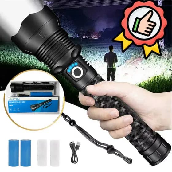 Lanterna Super Potente P90 e P50 Tática Forte Potente Sitio Fazenda Acampamento Camping Segurança