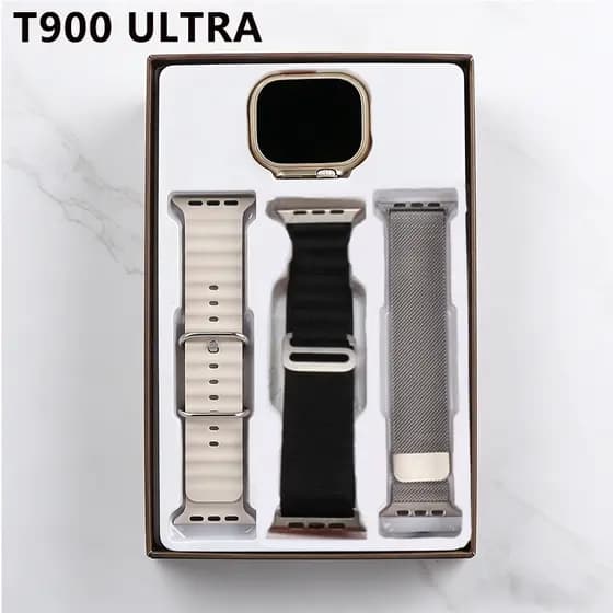 Nova série T900 ULTRA com carregador Smart Watch 3 em 1 monitoramento de frequência cardíaca em estoque pronto