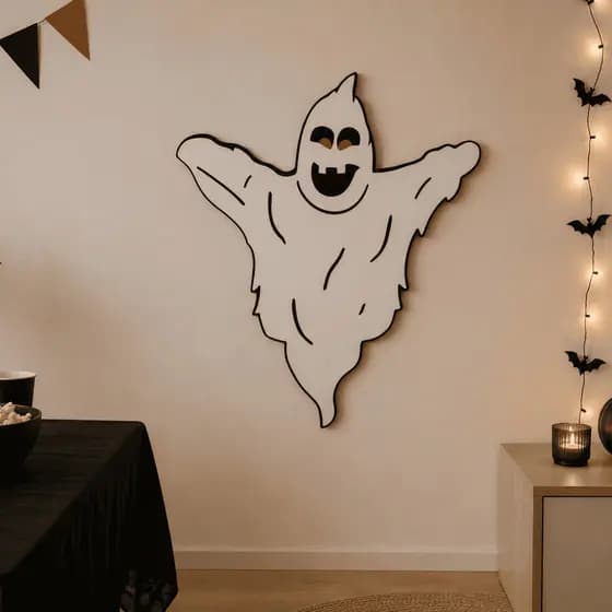 Painel Halloween Fantasma em EVA Decoração Parede Festa Temática