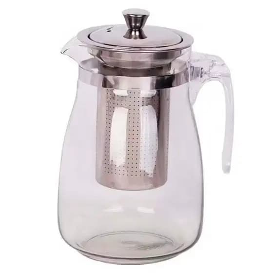 Chaleira de Vidro com Infusor Inox para Chá 900ml | Bule com Filtro Removível | Resistente ao Calor
