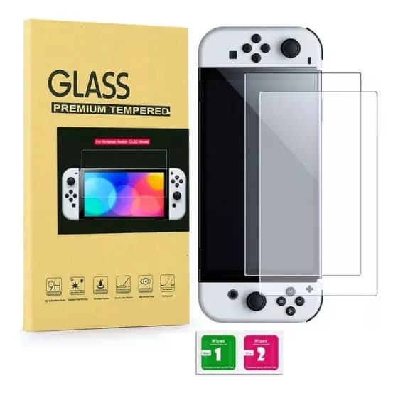 Kit 2 Películas Premium Para Nintendo Switch Oled Glass Embalagem Top Completa Anti Risco