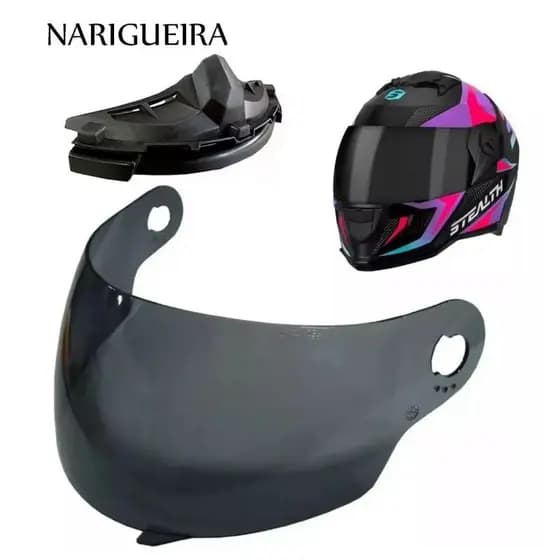 VISEIRA FUME + NARIGUEIRA COM RESPIRO PARA CAPACETE PRO TORK STEALTH