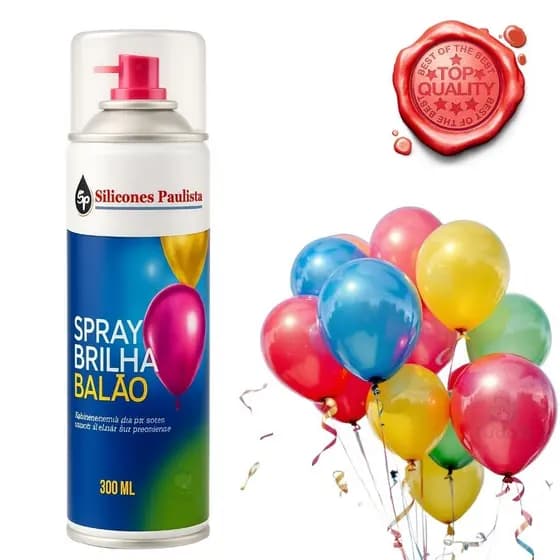 Spray Brilho para Balão 300ml – Fixador e Realçador de Cor | Ideal para Decoração de Festas