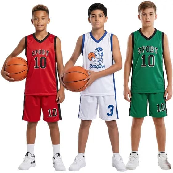 Kit com 3 Conjuntos Esportivo Menino – 3 Regatas + 3 Shorts Infantil Leve e Confórtavel