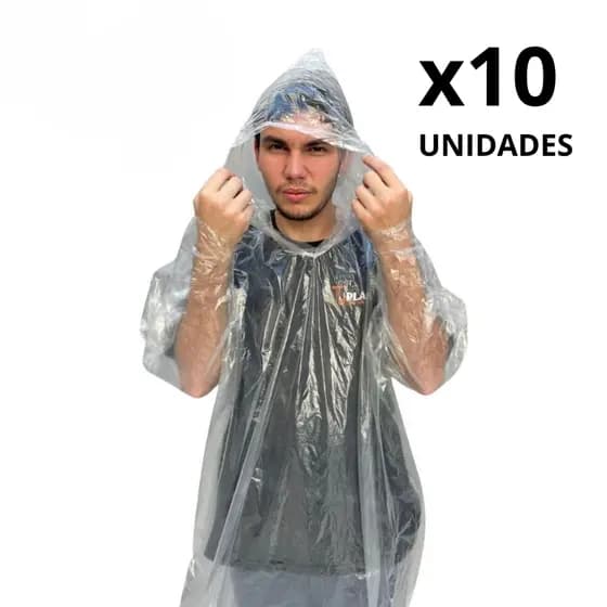 Capa de Chuva Descartável Tamanho Único Transparente
