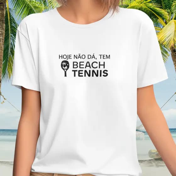 Camiseta Blusa Beach Tennis Frase 100% Algodão