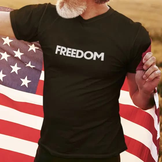 Camiseta Algodão Freedom Unissex Liberdade