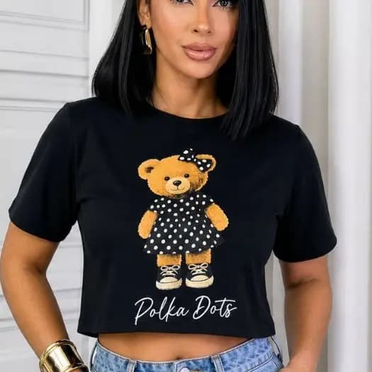Blusa Feminina cropped 100% Algodão Confortável Não Transparente Moda Casual