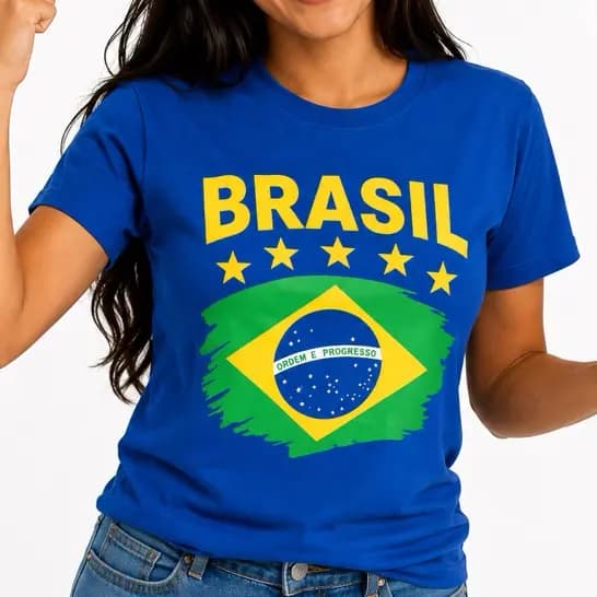 Camisa Brasil Feminina, Camiseta , Blusa Feminina Brasil, Camisa Torcedora Brasil,