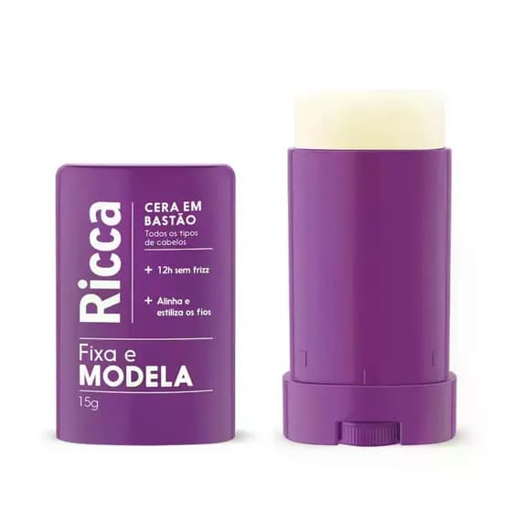 Cera em Bastão Ricca - Fixa e Modela com 12h de Frizz Control