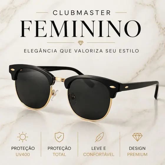Óculos de Sol Clubmaster Preto Marrom Feminino Masculino Diversas Cores Promoção