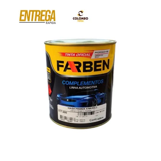 Wash Primer Amarelo 600ml e 3,6L - Catalise 2:1 - Fundo de Aderência Profissional para Metais