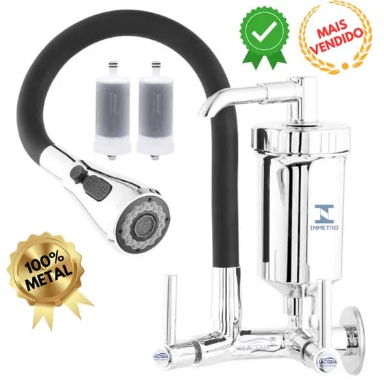 Torneira Cozinha Parede Filtro Jato 3 Funções LUXO 100% Metal