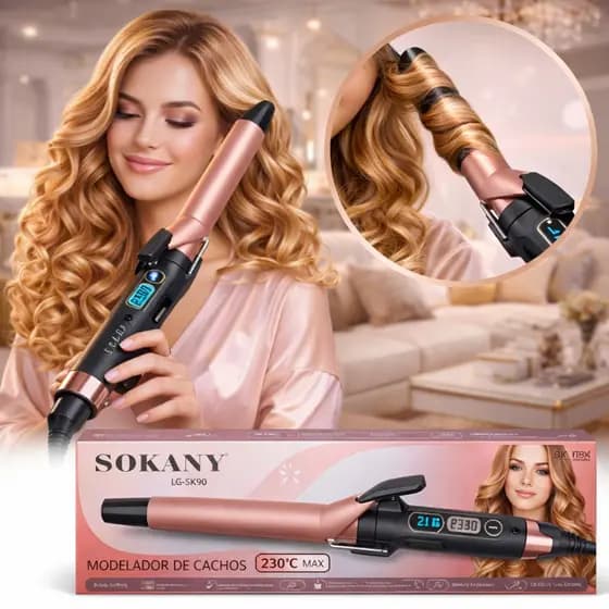 Modelador De Cachos Sokany Profissional Curler Ondulador De Cabelo Cerâmica Bivolt Para Cachos Definidos E Ondas
