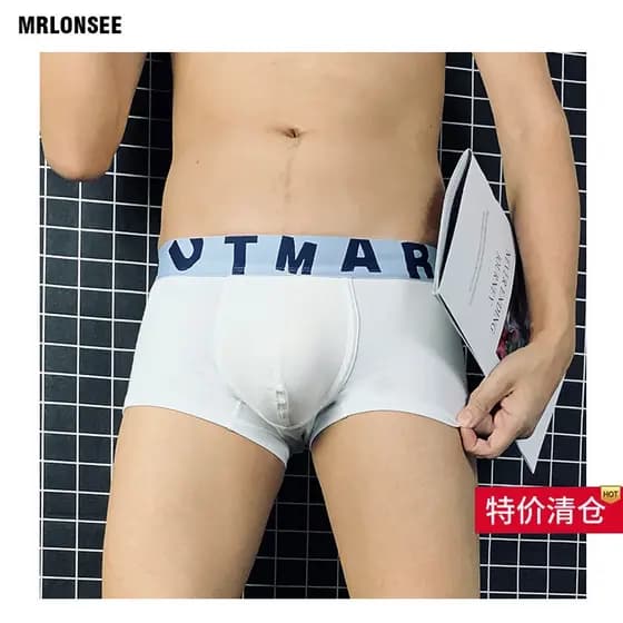 2026 Novo estilo cuecas boxer masculinas cintura baixa sentimento na moda juventude puro algodão respirável bolsa antiba