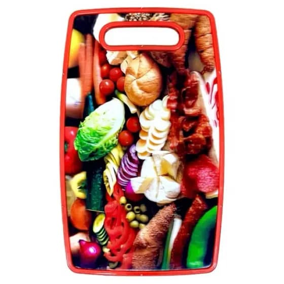 Tábua de corte de carne de legumes decorada 36x22,5 cm com 3D cores sortidas