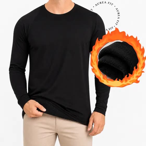 Blusa de Frio Segunda Pele Térmica Peluciada Inverno Frio Forrada Flanelada Manga longa Masculina