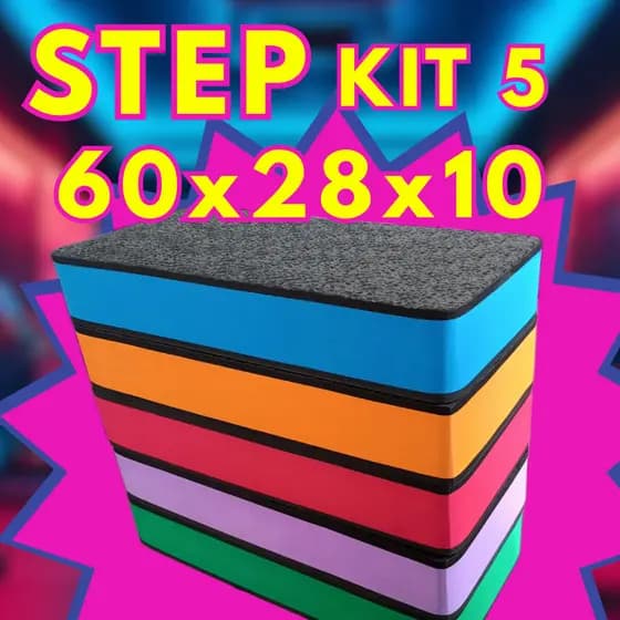 STEP ACADEMIA KIT 5 60X28X10CM ESPORTE TREINO FITNESS CROSSFIT