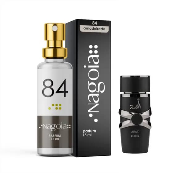 Perfume masculino árabe Nagoia 84 de 15ml - Asad Elixir - Alta fixação