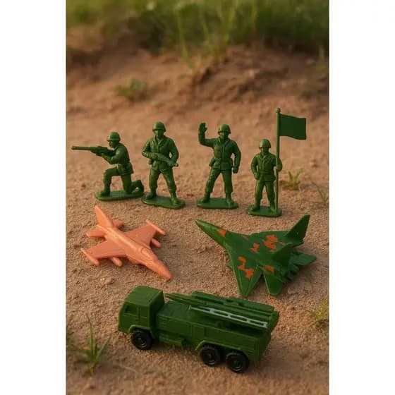 Kit Soldados de Brinquedo com Tanque e Barco Militar - Castela